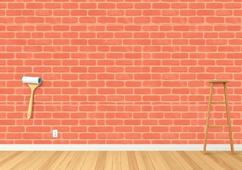 Pose de papier peint, rouleau et brosse à maroufler